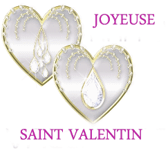 Gif animé joyeuse Saint Valentin coeurs blancs
